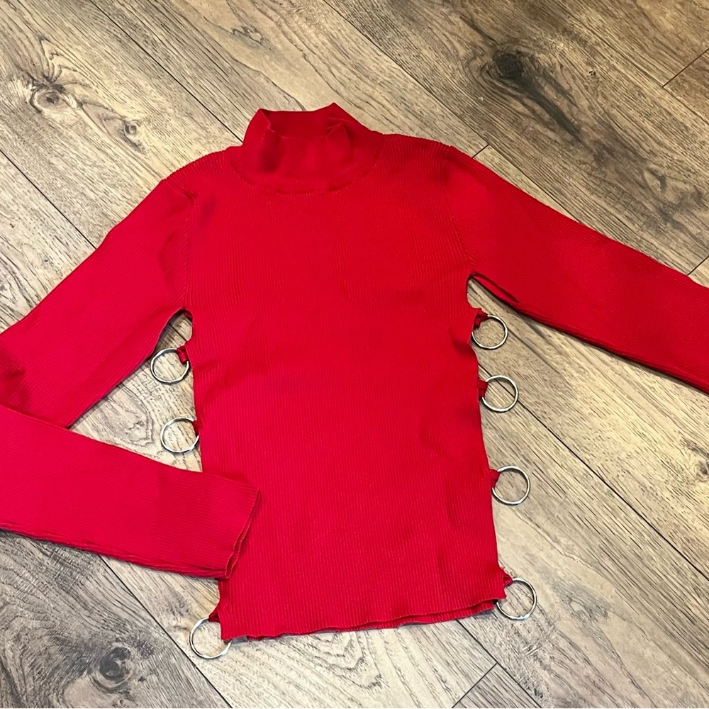 Cut-Out Turtleneck